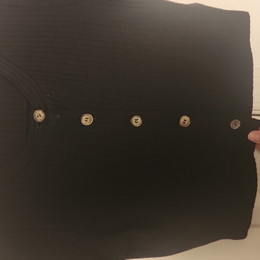 Reformation Black Ribbed Crop Cardigan Size XS - Picture 4 of 9